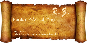 Roska Zétény névjegykártya